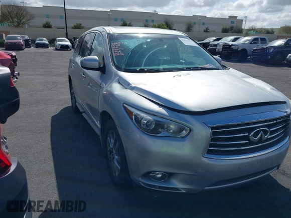 2014 Infiniti QX60 with VIN 5N1AL0MM9EC521244, listed as a IAAI auction lot 41932375 with 97,967 mi miles and . Bid and sale history available at carsss.com. Image 1.