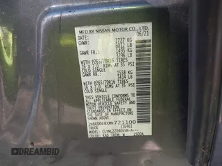2021 Nissan Frontier SV z VIN 1N6ED0EBXMN721100, wystawiony jako IAAI lot #41585852 z przebiegiem 50 919 mil mil oraz . Historia ofert i sprzedaży dostępna na DreamBid. Obrazek 9.