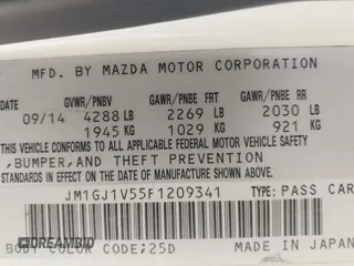 2015 Mazda 6 i Touring with VIN JM1GJ1V55F1209341, listed as a IAAI auction lot 41984500 with 192,140 mi miles. Bid and sale history available at carsss.com. Image 9.