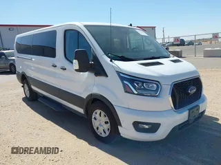 2023 Ford Transit Passenger XL with VIN 1FBAX2Y89PKA45043, listed as a IAAI auction lot 39253709 with 54,625 mi miles. Bid and sale history available at carsss.com. Image 1.