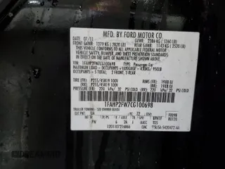 2012 Ford Taurus Limited с VIN 1FAHP2FW7CG100698, выставлен на аукционе Copart как лот 59015515 с пробегом 190 295 миль миль и Списание • Salvage title. История ставок и продаж доступна на DreamBid. Изображение 12.