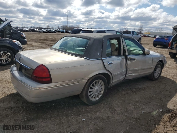 2008 Mercury Grand Marquis LS with VIN 2MEFM75V88X658883, listed as a Copart auction lot 51147755 with 143,510 mi miles and Clean Title. Bid and sale history available at carsss.com. Image 3.