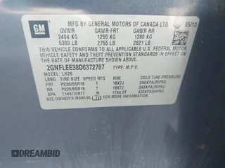 2013 Chevrolet Equinox LT with VIN 2GNFLEE38D6372787, listed as a IAAI auction lot 42181293 with 93,472 mi miles. Bid and sale history available at carsss.com. Image 9.