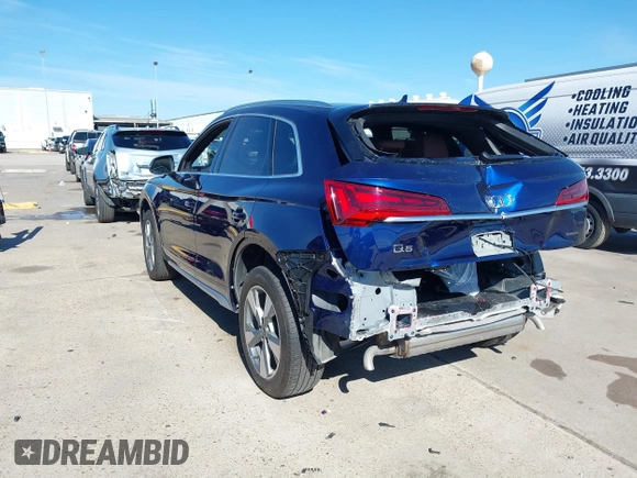 2023 Audi Q5 Premium Plus with VIN WA1BBAFYXP2195975, listed as a IAAI auction lot 41309879 with 11,124 mi miles and . Bid and sale history available at DreamBid. Image 3.