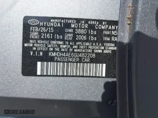 2016 Hyundai Elantra SE with VIN KMHDH4AE6GU482208, listed as a IAAI auction lot 41941480 with 47,255 mi miles. Bid and sale history available at carsss.com. Image 9.