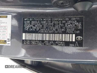 2011 Toyota Corolla L with VIN JTDBU4EE4B9144190, listed as a IAAI auction lot 42060728 with 115,299 mi miles. Bid and sale history available at carsss.com. Image 9.