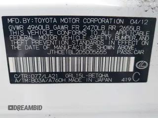 2013 Lexus GS 350 с VIN JTHCE1BL2D5005655, выставлен на аукционе IAAI как лот 42729264 с пробегом 105 638 миль миль и . История ставок и продаж доступна на DreamBid. Изображение 9.