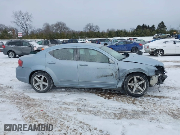 2013 Dodge Avenger SXT with VIN 1C3CDZCB9DN637114, listed as a IAAI auction lot 41613457 with 138,766 mi miles and . Bid and sale history available at carsss.com. Image 13.