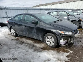 2013 Honda Civic Sdn LX with VIN 2HGFB2F41DH021744, listed as a Copart auction lot 46182685 with 212,380 mi miles and Salvage Title. Bid and sale history available at carsss.com. Image 4.
