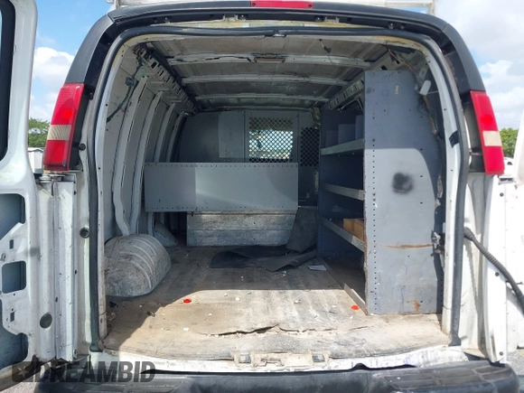 2014 Chevrolet Express Cargo Van with VIN 1GCWGFFA2E1103446, listed as a IAAI auction lot 42177760 with 91,232 mi miles. Bid and sale history available at carsss.com. Image 8.