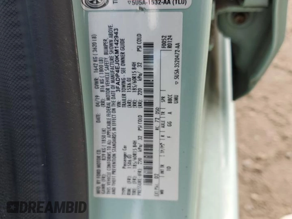 2019 Ford Fiesta SE с VIN 3FADP4EJ0KM142943, выставлен на аукционе Copart как лот 72842944 с пробегом 111 228 миль миль и На запчасти • Non repairable. История ставок и продаж доступна на DreamBid. Изображение 14.