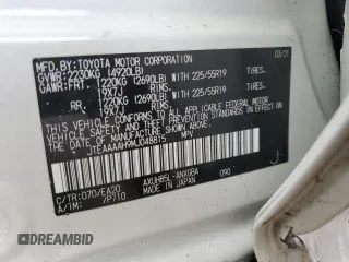 2021 Toyota Venza LE with VIN JTEAAAAH9MJ048815, listed as a Copart auction lot 49982235 with Not Provided miles and Salvage Title. Bid and sale history available at carsss.com. Image 14.