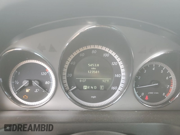2011 Mercedes-Benz C with VIN WDDGF5EB2BA507943, listed as a Copart auction lot 52599975 with 123,581 mi miles and Salvage Title. Bid and sale history available at carsss.com. Image 9.