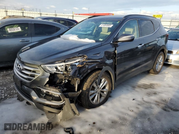 2017 Hyundai Santa Fe Sport 2.0T with VIN 5XYZU4LAXHG482036, listed as a Copart auction lot 41464085 with 85,193 mi miles and Salvage Title. Bid and sale history available at carsss.com. Image 1.