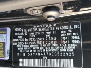2014 Kia Sorento SX Limited with VIN 5XYKW4A73EG522925, listed as a Copart auction lot 87590325 with 128,976 mi miles and Salvage Title. Bid and sale history available at carsss.com. Image 13.