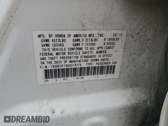 2016 Acura ILX w/Premium Pkg with VIN 19UDE2F79GA014374, listed as a Copart auction lot 51647895 with 82,169 mi miles and Salvage Title. Bid and sale history available at carsss.com. Image 14.