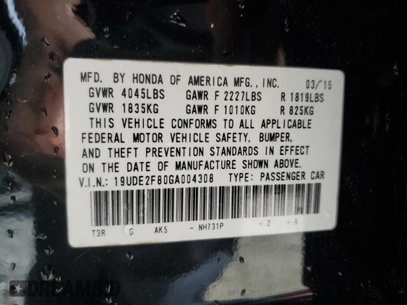 2016 Acura ILX Premium z VIN 19UDE2F80GA004308, wystawiony jako Copart lot #47275325 z przebiegiem 130 975 mil mil oraz Szkoda całkowita • Salvage title. Historia ofert i sprzedaży dostępna na DreamBid. Obrazek 12.