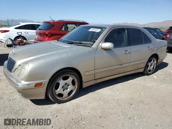 2001 Mercedes-Benz E-Class with VIN WDBJF70J71X052415, listed as a Copart auction lot 53858554 with 167,080 mi miles and Clean Title. Bid and sale history available at carsss.com. Image 1.