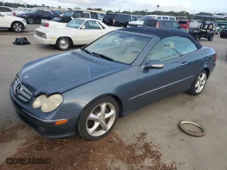 2005 Mercedes-Benz CLK-Class 3.2L with VIN WDBTK65G05T044861, listed as a Copart auction lot 75247954 with 0 mi miles and Salvage Title. Bid and sale history available at carsss.com. Image 1.