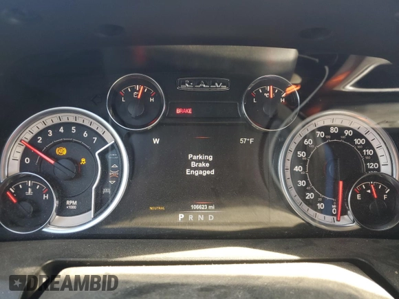 2018 Ram 1500 Big Horn with VIN 1C6RR7LTXJS167989, listed as a Copart auction lot 56012885 with 106,623 mi miles and Clean title. Bid and sale history available at DreamBid. Image 9.