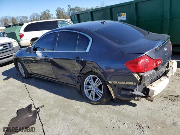 2011 Infiniti G25 Sedan x with VIN JN1DV6AR8BM651863, listed as a Copart auction lot 82162004 with 0 mi miles and Salvage Title. Bid and sale history available at carsss.com. Image 2.