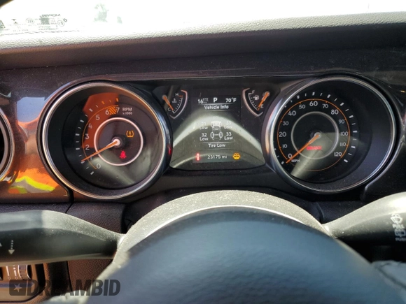 2021 Jeep Wrangler Unlimited Sport S with VIN 1C4HJXDNXMW795690, listed as a Copart auction lot 54250015 with 23,175 mi miles and Salvage title. Bid and sale history available at DreamBid. Image 9.
