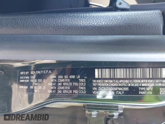2021 Jeep Renegade Upland with VIN ZACNJDAB6MPM42885, listed as a IAAI auction lot 42013505 with 32,612 mi miles and . Bid and sale history available at DreamBid. Image 9.