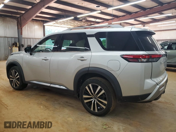 2023 Nissan Pathfinder Platinum with VIN 5N1DR3DK9PC208581, listed as a Copart auction lot 60142655 with 41,442 mi miles and Salvage title. Bid and sale history available at DreamBid. Image 2.