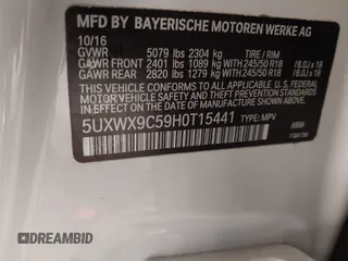 2017 BMW X3 xDrive28i z VIN 5UXWX9C59H0T15441, wystawiony jako IAAI lot #42042589 z przebiegiem 141 484 mil mil oraz . Historia ofert i sprzedaży dostępna na DreamBid. Obrazek 9.