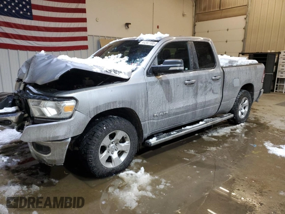 2021 Ram 1500 Big Horn with VIN 1C6SRFBT1MN592064, listed as a Copart auction lot 44247185 with 83,224 mi miles and Salvage Title. Bid and sale history available at carsss.com. Image 1.