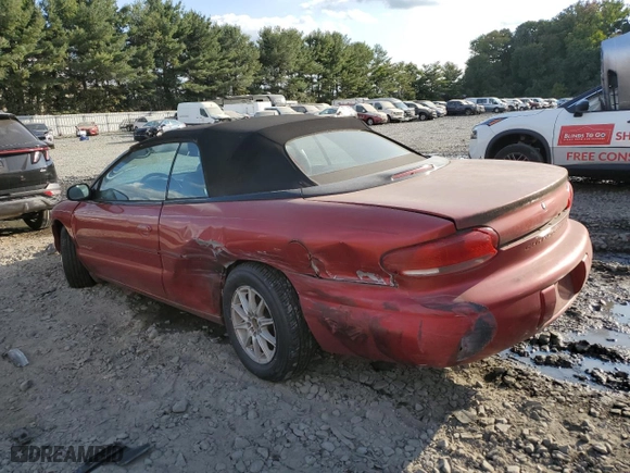 2000 Chrysler Sebring JXi with VIN 3C3EL55H3YT211480, listed as a Copart auction lot 70532014 with 143,610 mi miles and Salvage Title. Bid and sale history available at carsss.com. Image 2.