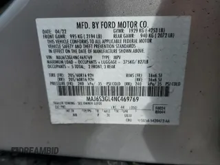 2022 Ford EcoSport SE with VIN MAJ6S3GL4NC469769, listed as a Copart auction lot 51645615 with 22,570 mi miles and Salvage Title. Bid and sale history available at DreamBid. Image 13.