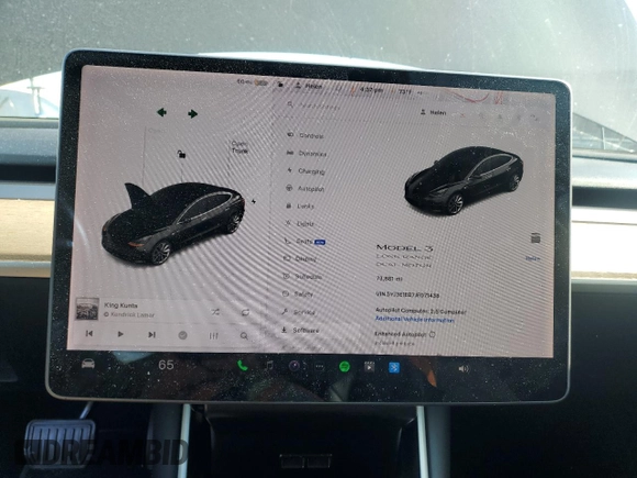 2018 Tesla Model 3 Long Range Battery z VIN 5YJ3E1EB7JF071438, wystawiony jako Copart lot #52996665 z przebiegiem 73 881 mil mil oraz Szkoda całkowita • Salvage title. Historia ofert i sprzedaży dostępna na DreamBid. Obrazek 9.