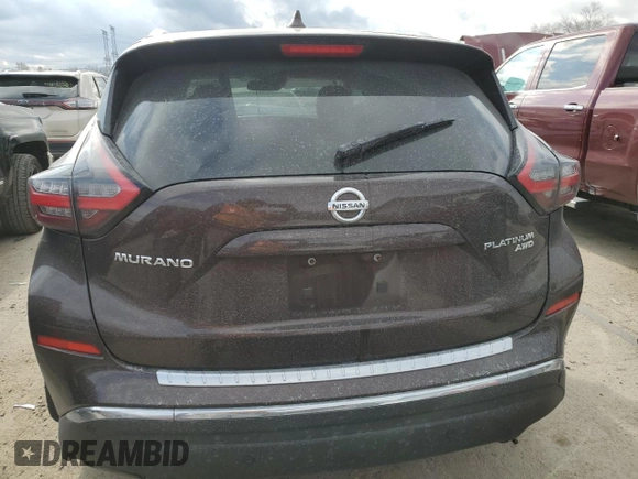 2019 Nissan Murano Platinum z VIN 5N1AZ2MS6KN130237, wystawiony jako Copart lot #84063734 z przebiegiem 56 030 mil mil oraz Szkoda całkowita • Salvage title. Historia ofert i sprzedaży dostępna na DreamBid. Obrazek 6.