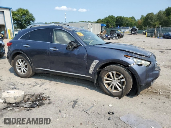 2010 Infiniti FX35 with VIN JN8AS1MW6AM853746, listed as a Copart auction lot 71623434 with 0 mi miles and Salvage Title. Bid and sale history available at carsss.com. Image 4.