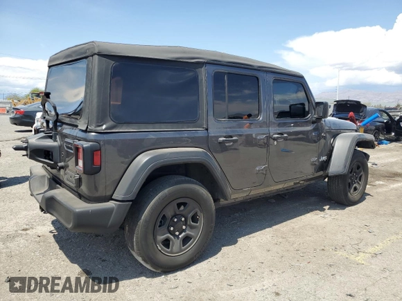 2018 Jeep Wrangler Unlimited Sport z VIN 1C4HJXDG3JW281306, wystawiony jako Copart lot #55326295 z przebiegiem 106 629 mil mil oraz Szkoda całkowita • Salvage title. Historia ofert i sprzedaży dostępna na DreamBid. Obrazek 3.