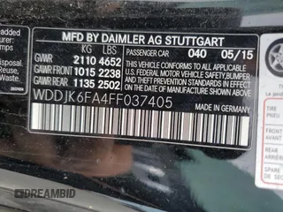 2015 Mercedes-Benz SL 400 with VIN WDDJK6FA4FF037405, listed as a Copart auction lot 61626415 with Not provided miles and Salvage title. Bid and sale history available at DreamBid. Image 12.