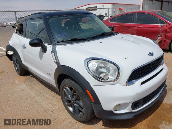 2013 MINI Paceman S ALL4 with VIN WMWSS7C51DWN51802, listed as a IAAI auction lot 41885786 with 96,386 mi miles and . Bid and sale history available at DreamBid. Image 1.