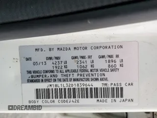 2013 Mazda 3 Mazdaspeed3 Touring with VIN JM1BL1L32D1839644, listed as a Copart auction lot 86135524 with 105,358 mi miles and Salvage Title. Bid and sale history available at DreamBid. Image 13.