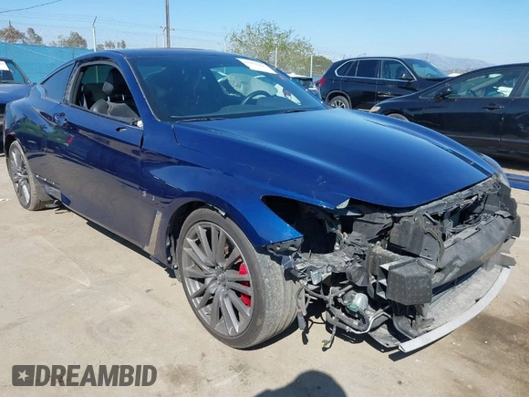 2017 Infiniti Q60 Red Sport 400 with VIN JN1FV7EK3HM610741, listed as a IAAI auction lot 41856207 with 67,598 mi miles and . Bid and sale history available at carsss.com. Image 1.