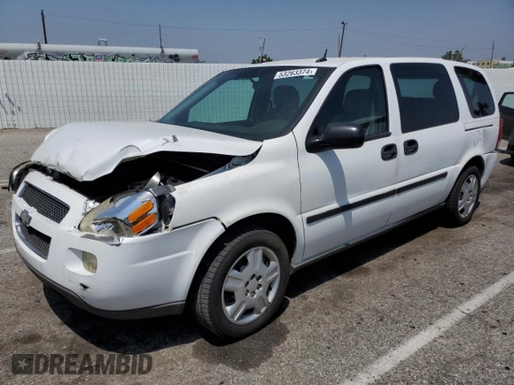 2008 Chevrolet Uplander LS with VIN 1GNDV23138D149954, listed as a Copart auction lot 53263374 with 166,198 mi miles and Non Repairable. Bid and sale history available at carsss.com. Image 1.