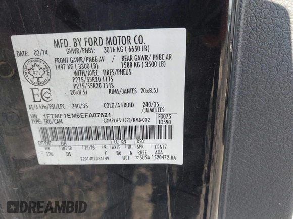 2014 Ford F-150 XL с VIN 1FTMF1EM6EFA87621, выставлен на аукционе IAAI как лот 42546273 с пробегом 170 282 миль миль и . История ставок и продаж доступна на DreamBid. Изображение 9.