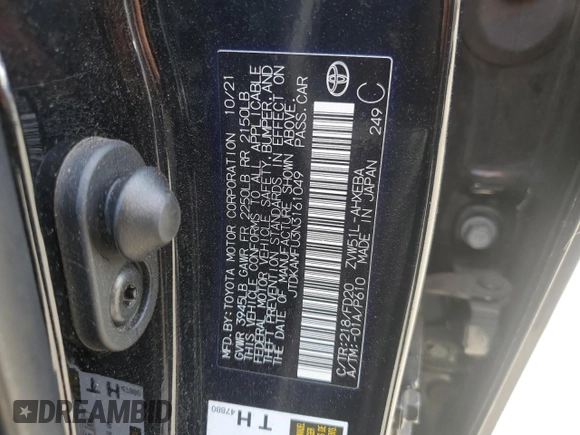 2022 Toyota Prius L Eco с VIN JTDKAMFU3N3161049, выставлен на аукционе Copart как лот 59818135 с пробегом 81 272 миль миль и Списание • Salvage title. История ставок и продаж доступна на DreamBid. Изображение 12.