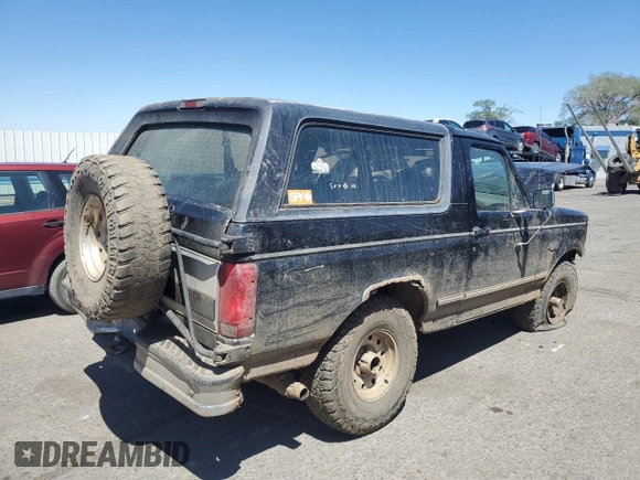 1996 Ford Bronco Custom with VIN 1FMEU15H6TLB18163, listed as a Copart auction lot 51802494 with 151,134 mi miles and Salvage Title. Bid and sale history available at DreamBid. Image 3.