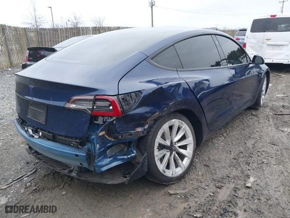 2023 Tesla Model 3 with VIN 5YJ3E1EA7PF446874, listed as a IAAI auction lot 41133303 with 47,748 mi miles. Bid and sale history available at carsss.com. Image 4.