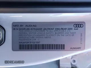 2015 Audi A3 2.0T Prestige with VIN WAUKFGFF7F1021097, listed as a Copart auction lot 78427753 with 119,166 mi miles. Bid and sale history available at carsss.com. Image 12.