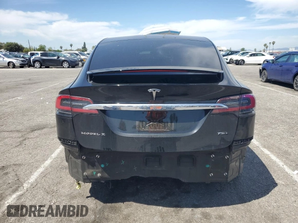 2017 Tesla Model X 90D with VIN 5YJXCBE20HF051099, listed as a Copart auction lot 52208205 with 118,828 mi miles and Salvage Title. Bid and sale history available at DreamBid. Image 6.