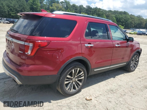 2016 Ford Explorer Platinum with VIN 1FM5K8HTXGGB49137, listed as a Copart auction lot 60952975 with 95,555 mi miles and Salvage title. Bid and sale history available at DreamBid. Image 3.