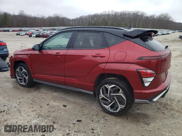 2024 Hyundai Kona N Line z VIN KM8HACA3XRU118164, wystawiony jako Copart lot #49996315 z przebiegiem 7 188 mil mil oraz Szkoda całkowita • Salvage title. Historia ofert i sprzedaży dostępna na DreamBid. Obrazek 2.