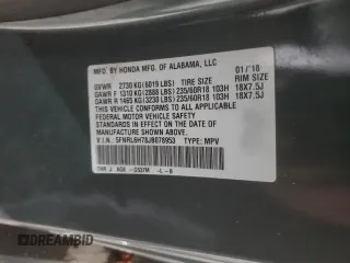 2018 Honda Odyssey EX-L with VIN 5FNRL6H78JB078953, listed as a Copart auction lot 83661974 with Not Provided miles and Non Repairable. Bid and sale history available at carsss.com. Image 16.